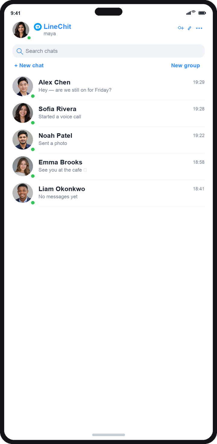 LineChit chat list